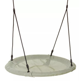 Dice - Nestschommel Pastelgroen Ø100cm - Zwart Gevlochten Touw