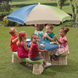 Step2 Picknicktafel met parasol Aqua - (843800)
