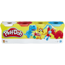 Play-Doh 4 potjes klei - 448 gram - wit/rood/geel/aqua