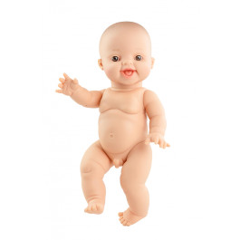 Paola Reina - Babypop Gordi - Blanke jongen zonder kleren met bruine ogen - 34cm