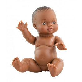 Paola Reina - Babypop Gordi Amparo - Donker meisje zonder kleren - 34cm