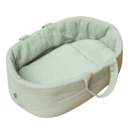 Hollie - Poppendraagmand 38cm - Old Green Mousseline