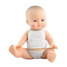 Paola Reina - Aziatische Babypop Gordi Blanca - Meisje met Ondergoed - 34cm