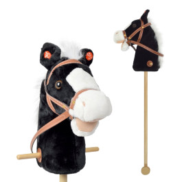 Stokpaard Zwart met Witte Manen - Incl. Geluid