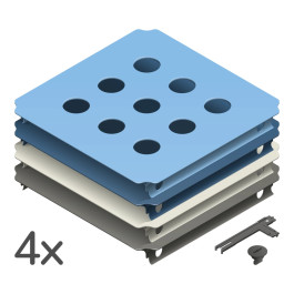 QUADRO - GATENPANEELSET S HOME - BLAUW (4st.)