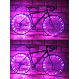 2 x LED Wielverlichting fiets - set voor 4 wielen Roze