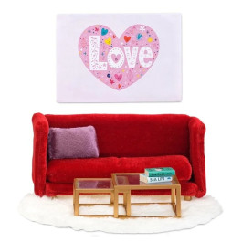 Lundby - Set Woonkamer (rood)