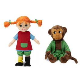 Setje knuffels pippi lankous (30cm) Meneer Nilson (23cm)