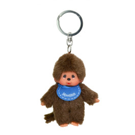 4905610253418 -Monchhichi - 10 cm sleutelhanger - slab blauw