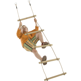 KBT Touwladder 195cm - 5 Sporten met PP Touw