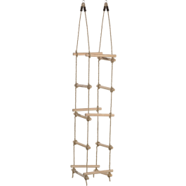 Hermic - Touwladder 4-zijden PP touw met houten sporten (Ø3,5x40cm)