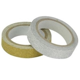 Washi Tape Glitter Zilver-Goud