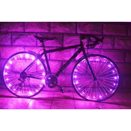 LED wielverlichting fiets - Roze