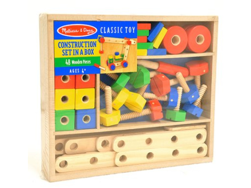 Toestand Pacifische eilanden het dossier Melissa & Doug - Constructie Set in Houten Kist (48 dlg.)