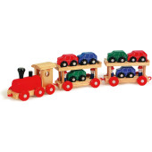 Small Foot - Houten Trein Transporter met Auto's, 11dlg.