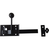 Tuinheksluiting met Neus - Zwart Verzinkt / Omkeerbaar Model - (plaat 100x60x2mm)