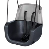 Dice - Kunststof Babyzitje 3 in 1 Antraciet/Lichtgrijs - Zwart Gevlochten Touw