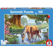Schmidt - Paarden bij de stroom (150) - Puzzel