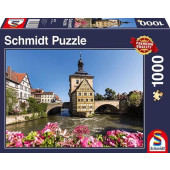 Schmidt - Bamberg, Regnitz en het oude stadshuis (1000) - Puzzel