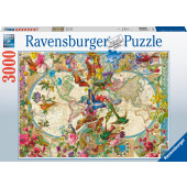 Ravensburger - Flora en fauna wereldkaart (3000)