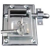 Opleg Schuifgrendelslot met 2 sleutels Verzink - (plaat 120x85x2mm)