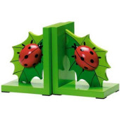 Houten boekensteunen lieveheerbeestjes