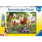 4005556129041 - Ravensburger - Wilde Paarden Bij De Rivier (300)