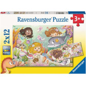 4005556056637 - Ravensburger puzzel - Kleine feeën en zeemeerminnen   - 2x12 stukjes