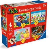 Ravensburger -Super Mario 4 in a Box - Puzzel - 4x49 Stukjes