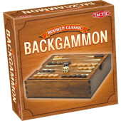 Wooden Classics - houten spellen - Backgammon - 16x16 cm