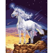Diamond Painting - (10x15cm) - eenhoorn in de nacht