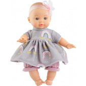 8431031071462 - Paola Reina - Babypop Gordi Lidia - Blank meisje met strik en jurkje - 34cm
