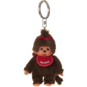 Monchhichi - 10 cm sleutelhanger - slab rood 1 staartje