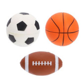 Softbal 12cm - Voetbal/Rugbybal/Basketbal - Set van 3 stuks.