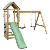 Speeltoestel Maria met Blauwe Glijbaan 175cm + Dubbele Schommel - Blauw