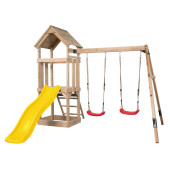 Speeltoestel Maria met Blauwe Glijbaan 175cm + Dubbele Schommel - Blauw