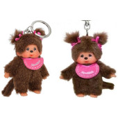 Monchhichi - 10 cm sleutelhanger - set roze meisjes