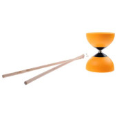 Outdoor Fun - Diabolo met metalen kern en houten stokjes - Oranje