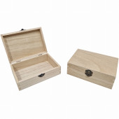 pauwlonia houten opbergkistje - L 17 CM x B 12 CM x H 6 CM