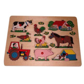 8719348001625 - Houten noppen puzzel - tractor