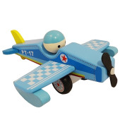Playwood - Houten Vliegtuig Blauw - 21,5cm