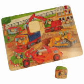 Houten noppen puzzel - bouwplaats