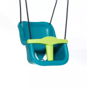 Dice - Kunststof Babyzitje Luxe Turquoise/Limegroen - Zwart Gevlochten Touw