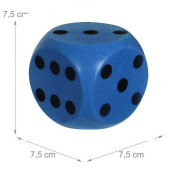 Dobbelsteen 7.5 x 7.5 cm van stevig eva schuim - Blauw