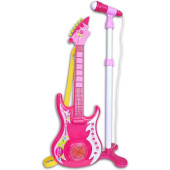 Bontempi Elektrische Gitaar met Microfoon 112cm - Roze