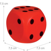 Dobbelsteen 7.5 x 7.5 cm van stevig eva schuim - Rood