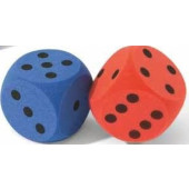 Foam Dobbelstenen 16 x 16 cm - Rood en Blauw