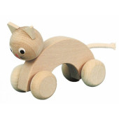 MIVA - Houten Duwfiguur Kat (naturel)