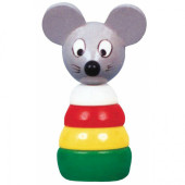 MIVA - Houten Stapelring Muis (gekleurd)