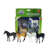 Kids Globe 4 stuks - paarden